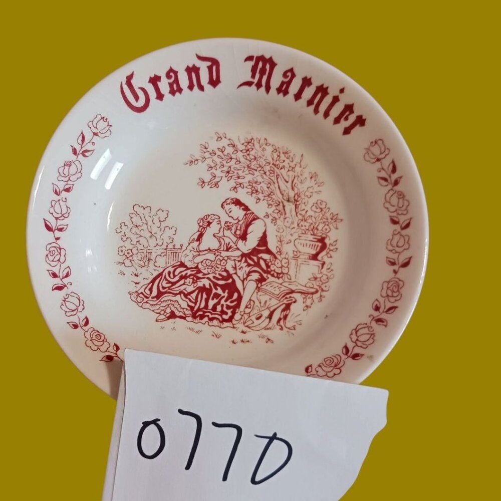 French Vtg Grindley Grand Marnier Trinket Dish Jewelry  With Romantic Scene - Picture 7 of 7